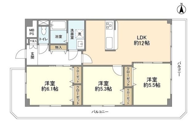 都営新宿線 東大島駅 徒歩4分 11階建 築45年の間取り写真