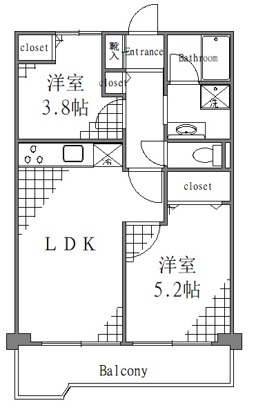 京成押上線 八広駅 徒歩12分 9階建 築47年の間取り写真