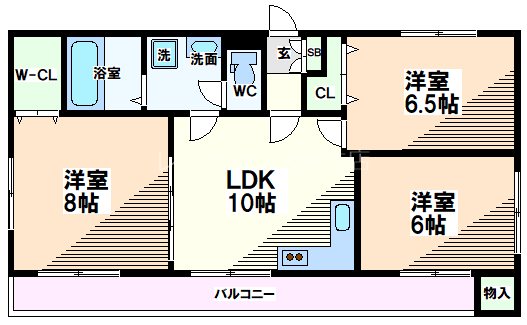 ＪＲ中央線 日野駅 徒歩10分 3階建 築36年の間取り写真