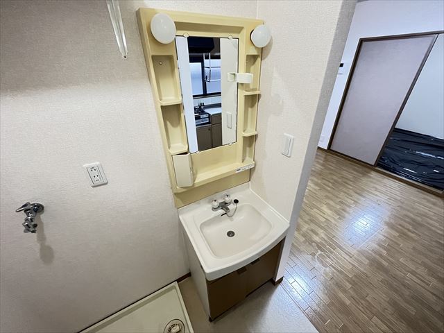 洗面設備　室内洗濯機置場のある脱衣所