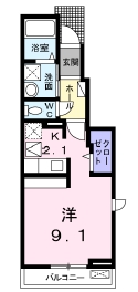 大府市共西町のアパートの間取り