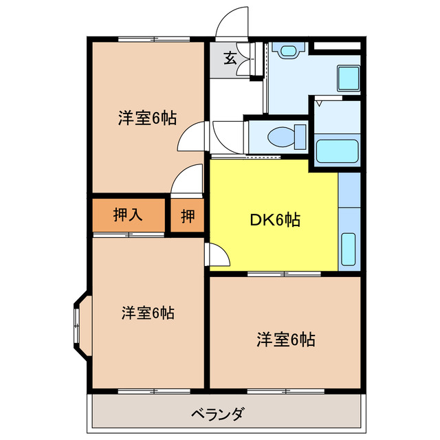 瑞穂市馬場上光町のアパートの間取り