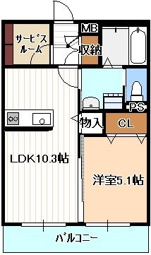 北名古屋市石橋のアパートの間取り