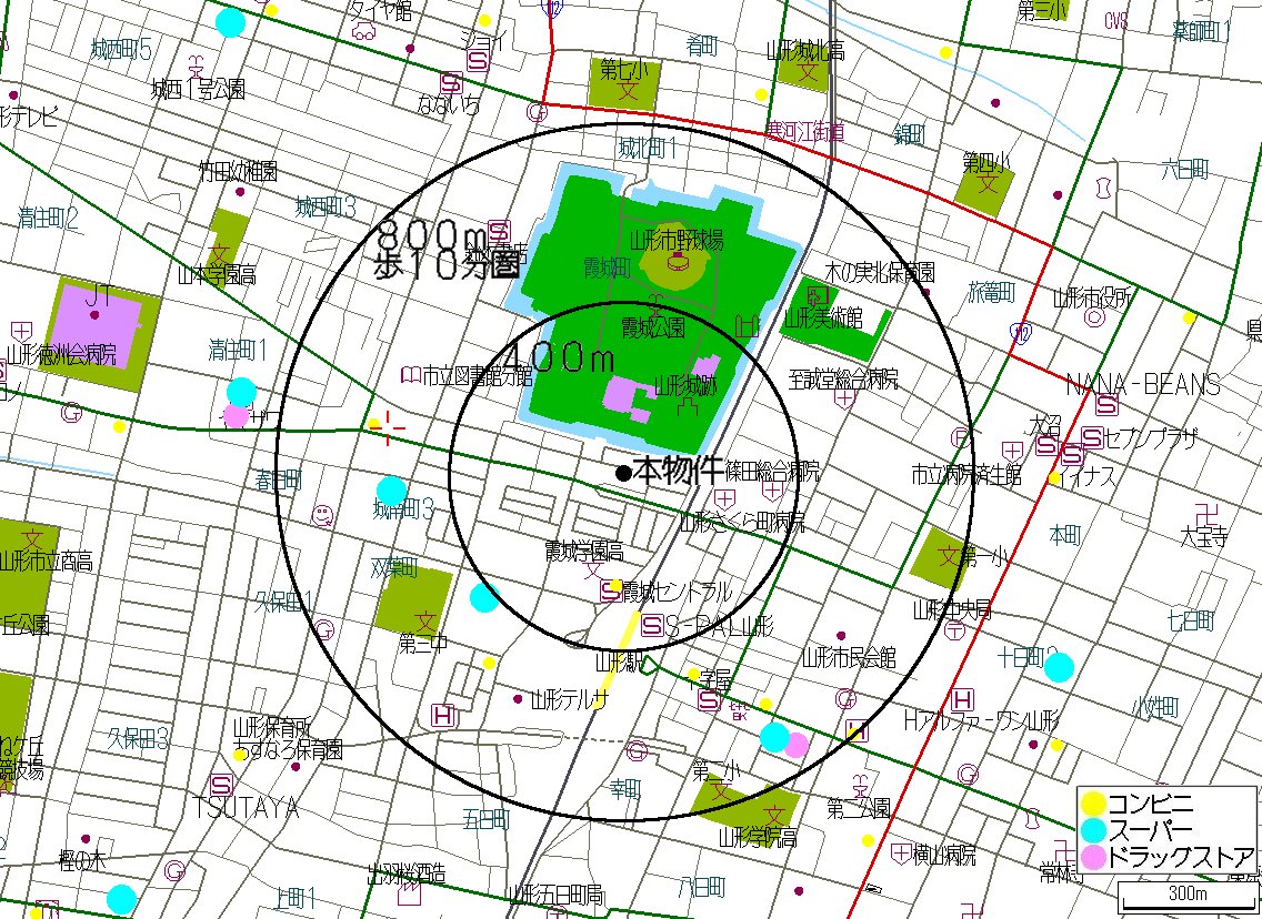 スーパー　ヤマザワ清住店・ドラッグヤマザワ（スーパー）まで850m