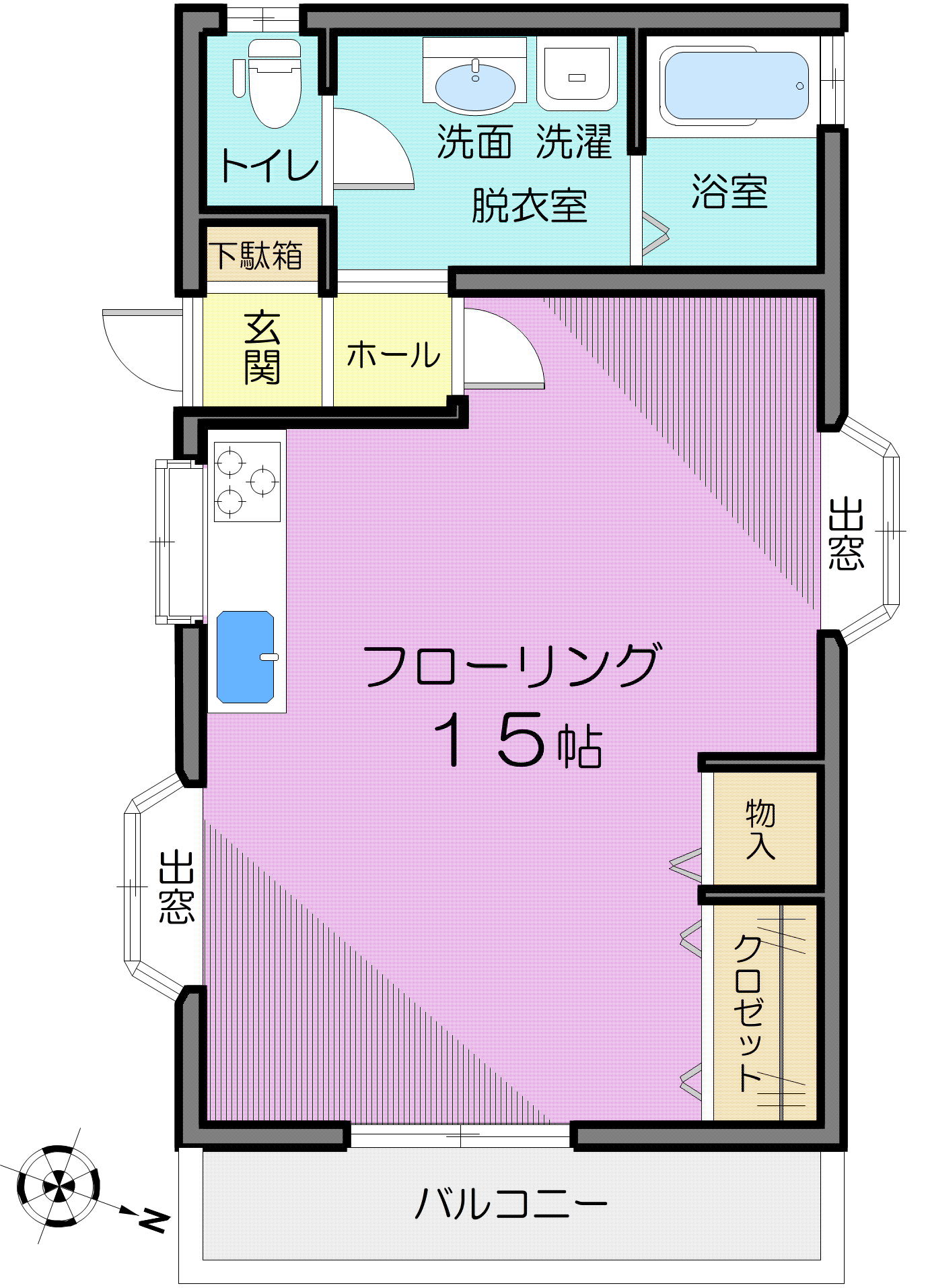 ヒルサイドフラットBの間取り