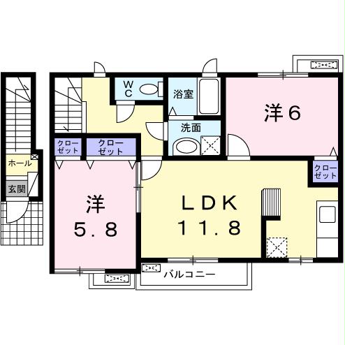 姫路市継のアパートの間取り