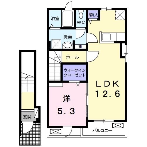 神栖市柳川のアパートの間取り