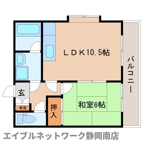 静岡市駿河区高松のマンションの間取り