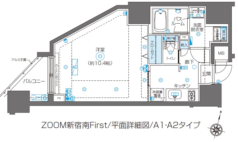 ZOOM新宿南Firstの間取り