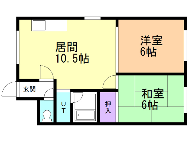 函館市旭町のマンションの間取り