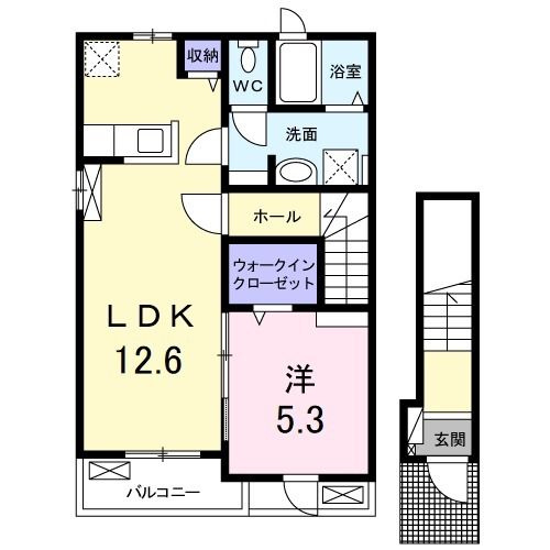 揖保郡太子町東南のアパートの間取り