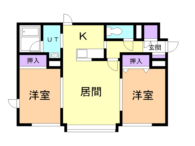 苫小牧市見山町のアパートの間取り