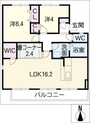 プランドール北山台Ｂ棟の間取り