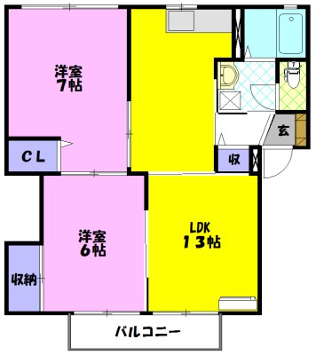 トゥインクル花門 Dの間取り