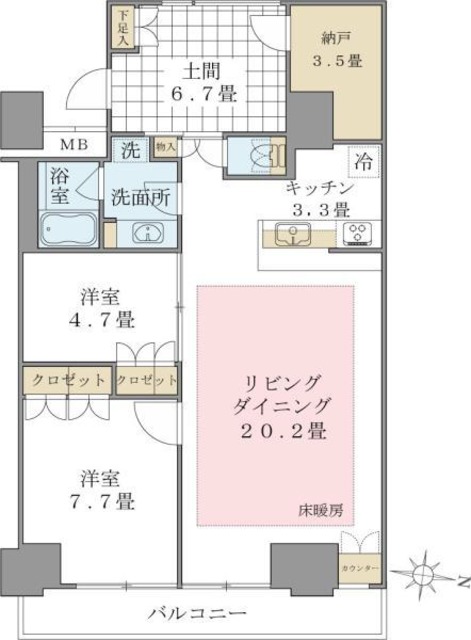 ブリリアイスト東雲キャナルコートの間取り