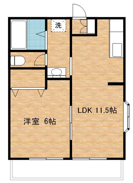 横浜市青葉区もえぎ野のアパートの間取り