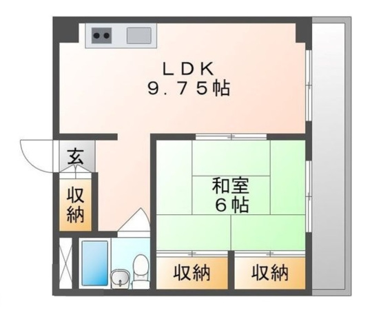 岡山市北区東古松のマンションの間取り