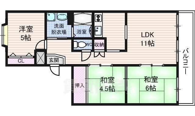 ガーデンハイツ登美ケ丘の間取り