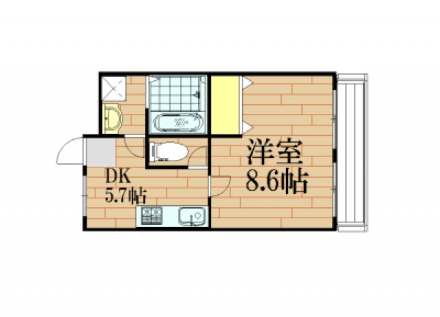 岡山市中区原尾島のマンションの間取り