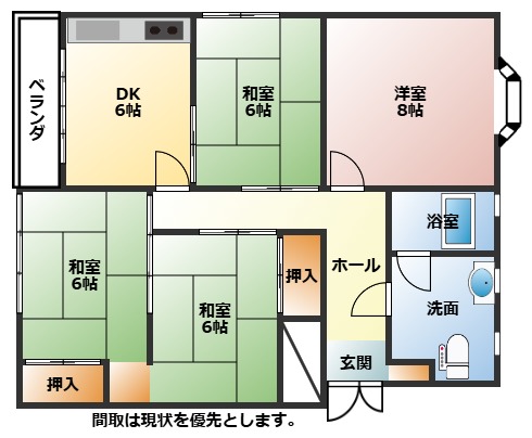 海草郡紀美野町動木のマンションの間取り