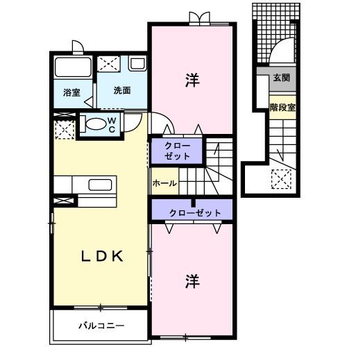 西尾市西幡豆町のアパートの間取り