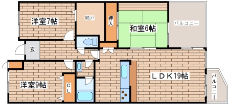 神戸市西区糀台のマンションの間取り