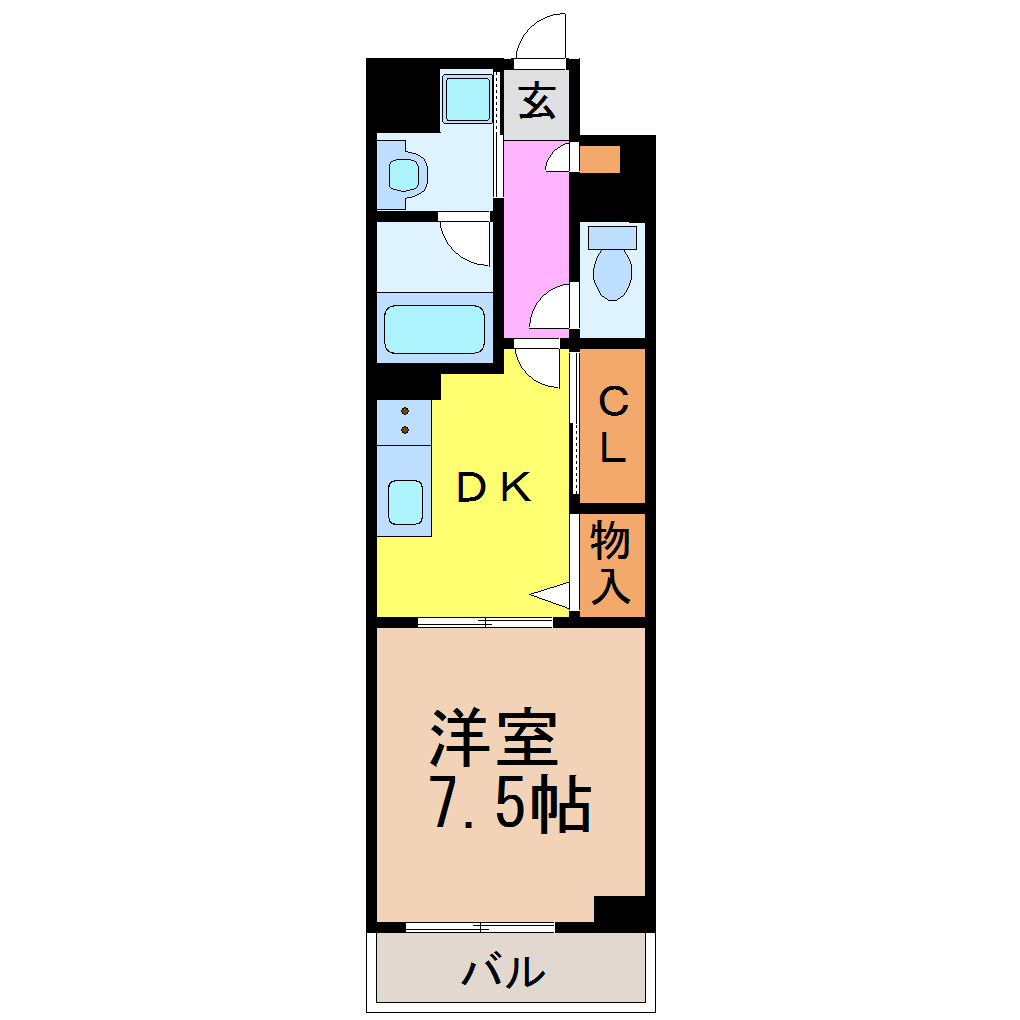 名古屋市瑞穂区彌富通のマンションの間取り