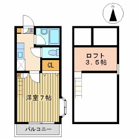 郡山市喜久田町堀之内のアパートの間取り