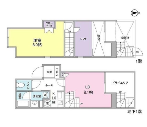 ソレーユ四谷三丁目の間取り