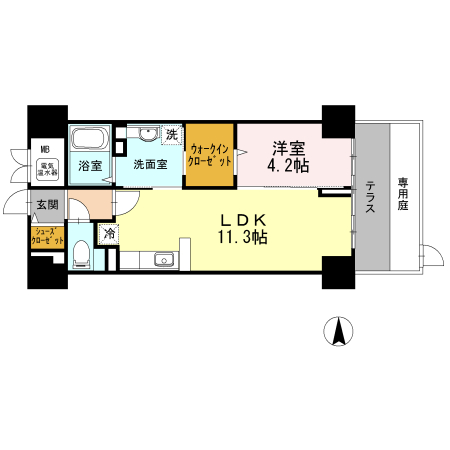 大阪市西成区天下茶屋のマンションの間取り