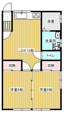 【山形市南栄町のアパートの間取り】