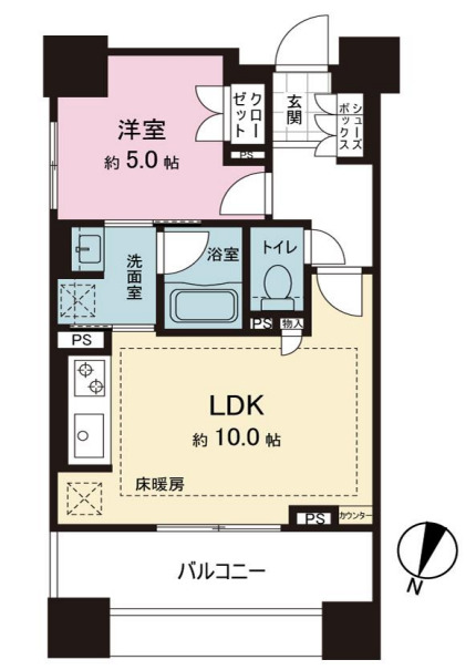 千代田区神田淡路町のマンションの間取り