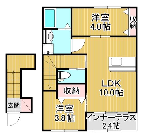 宝塚市山本南1丁目新築アパートの間取り