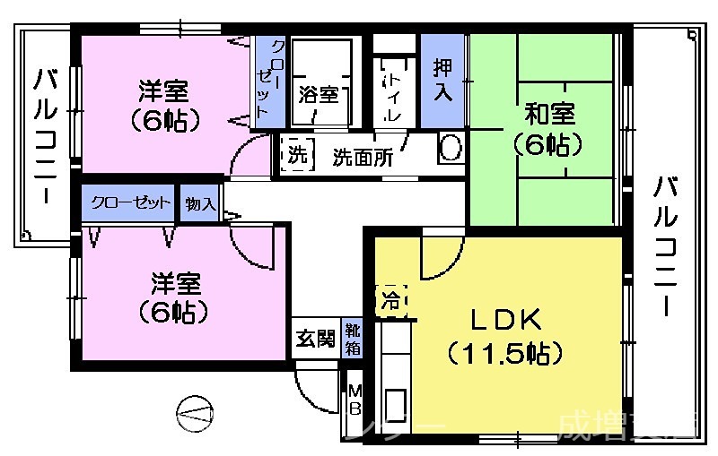 グリーンハイツC棟の間取り