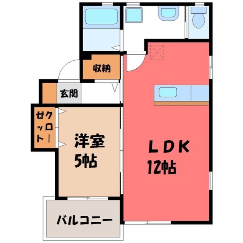 宇都宮市中今泉のアパートの間取り