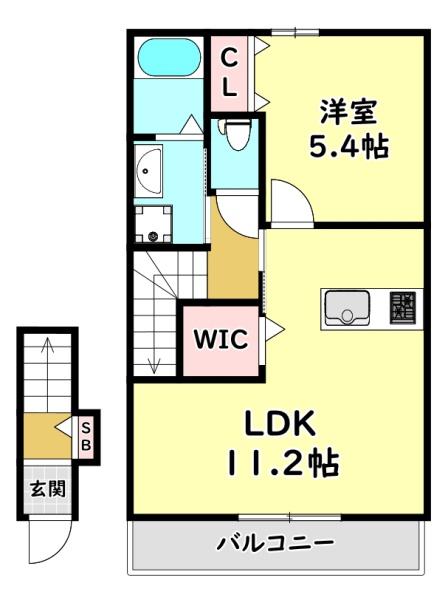 寝屋川市本町のアパートの間取り