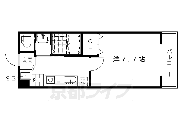 京都市右京区花園伊町のマンションの間取り