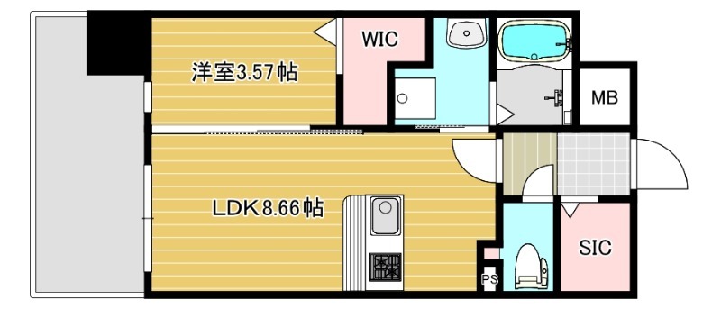 福岡市中央区谷のマンションの間取り