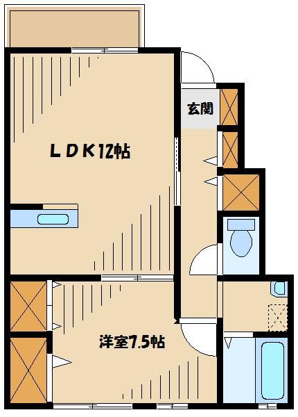 相模原市中央区上溝のアパートの間取り