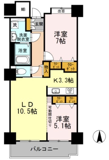 品川区東品川のマンションの間取り