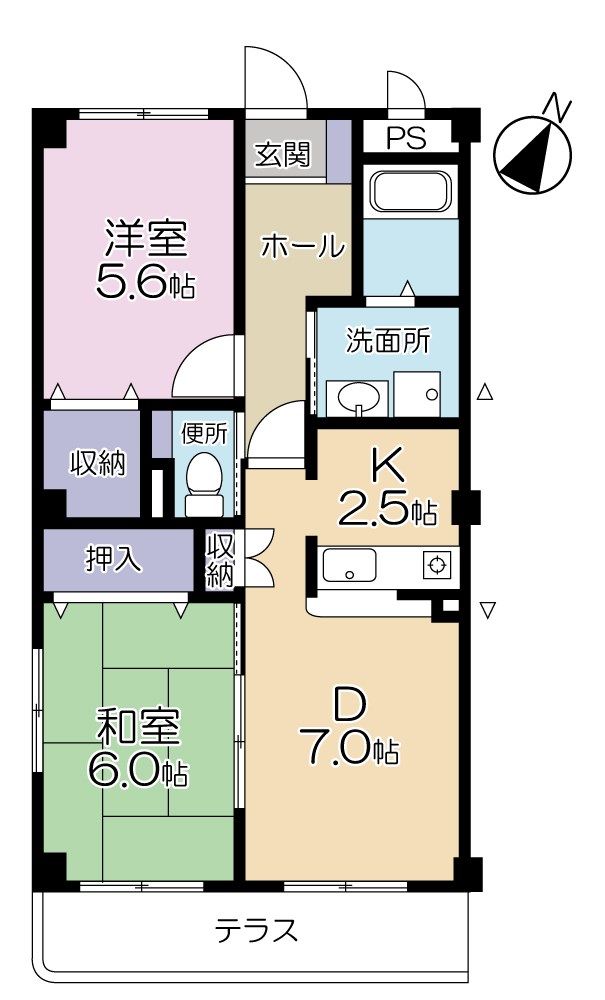 鴻巣市雷電のマンションの間取り