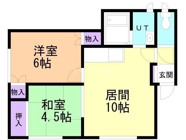 札幌市北区新琴似四条のアパートの間取り