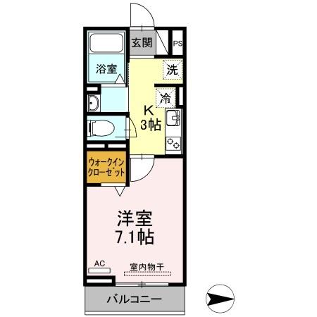 福山市神辺町のアパートの間取り