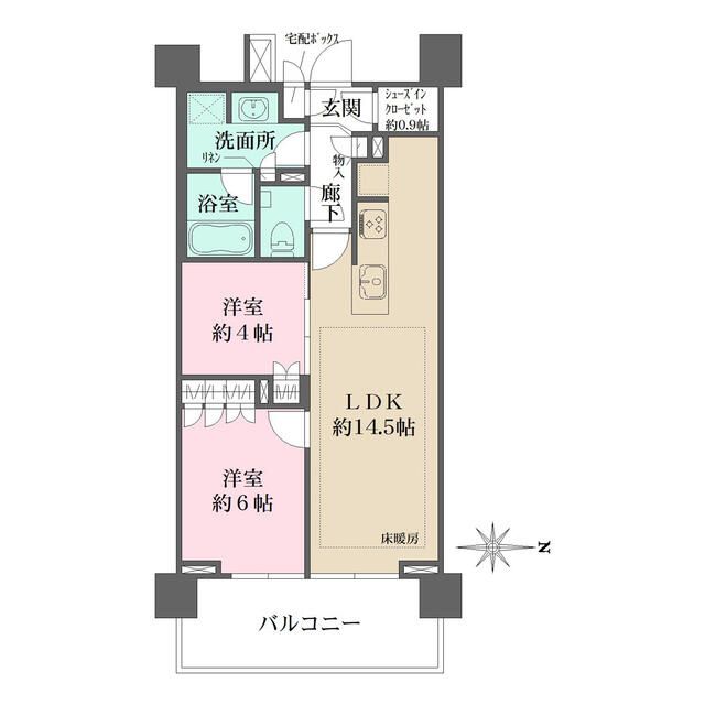 川崎市中原区上新城のマンションの間取り