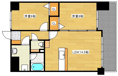 広島市安佐南区長楽寺のマンションの間取り