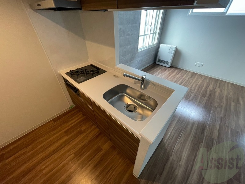 キッチン　２口システムキッチンですのですぐにお料理に使えます！