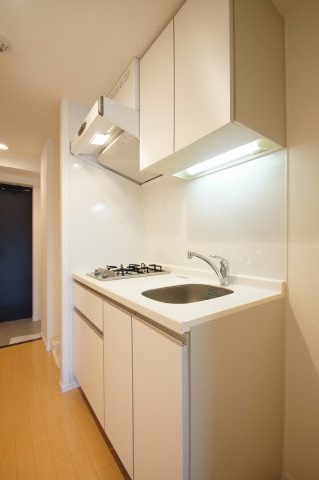 キッチン　2口コンロ付のシステムキッチン