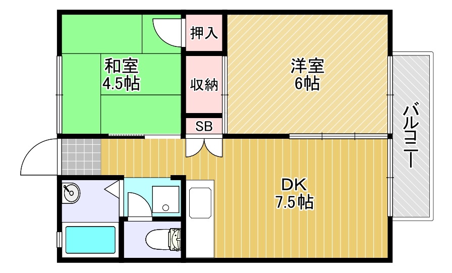 第二六条ハイツの間取り写真