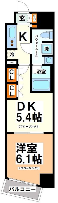 京王線 笹塚駅 徒歩8分 15階建 築5年の間取り写真