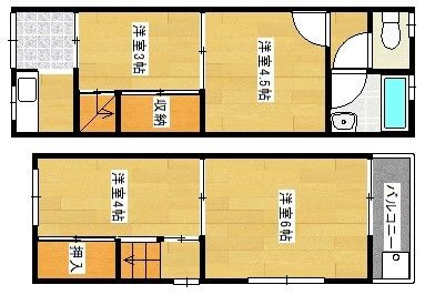 城東区鴫野西1丁目テラスハウスの間取り写真